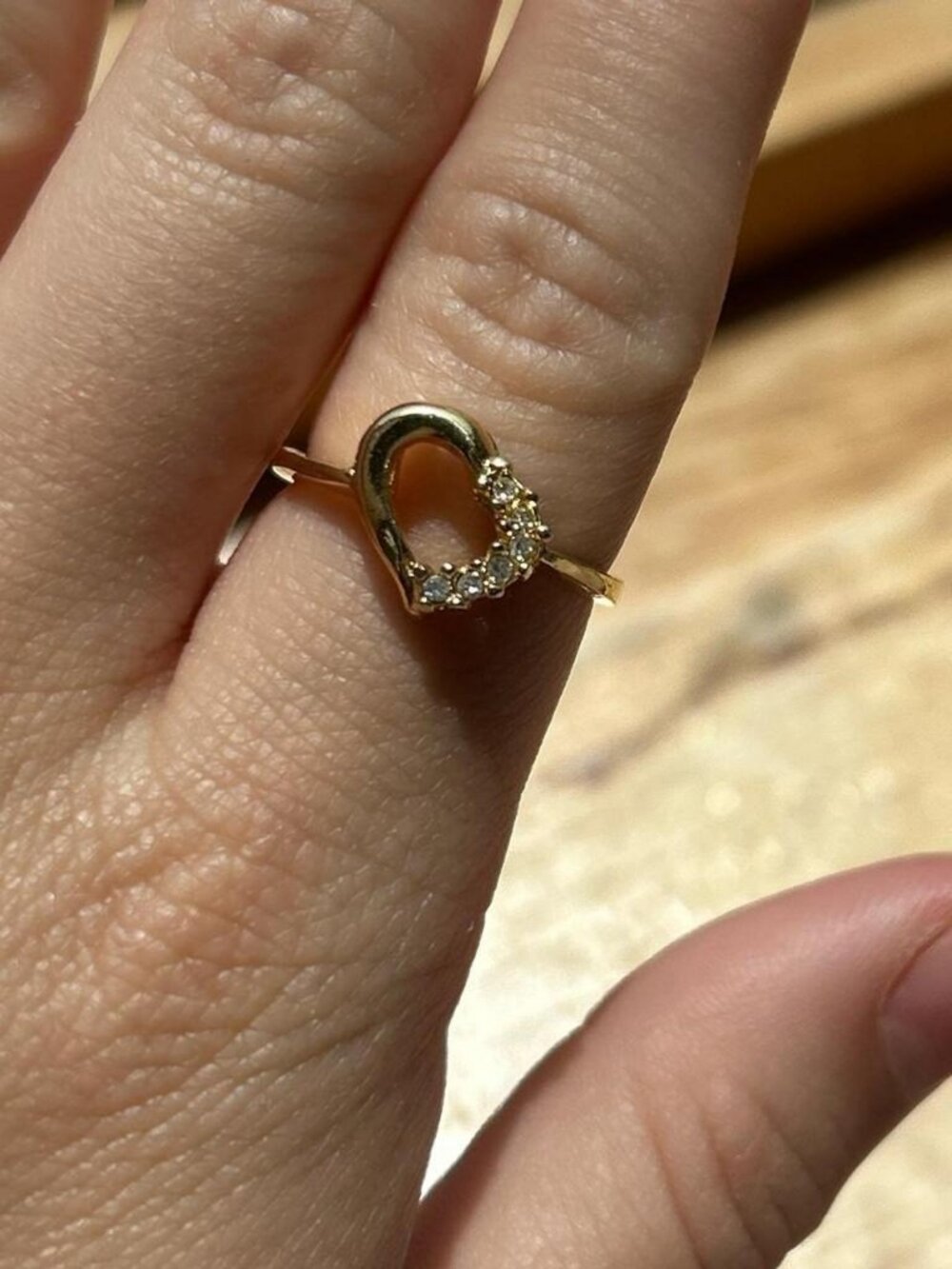 Gold Plated Heart Ring Size 7 Costume Jewelry